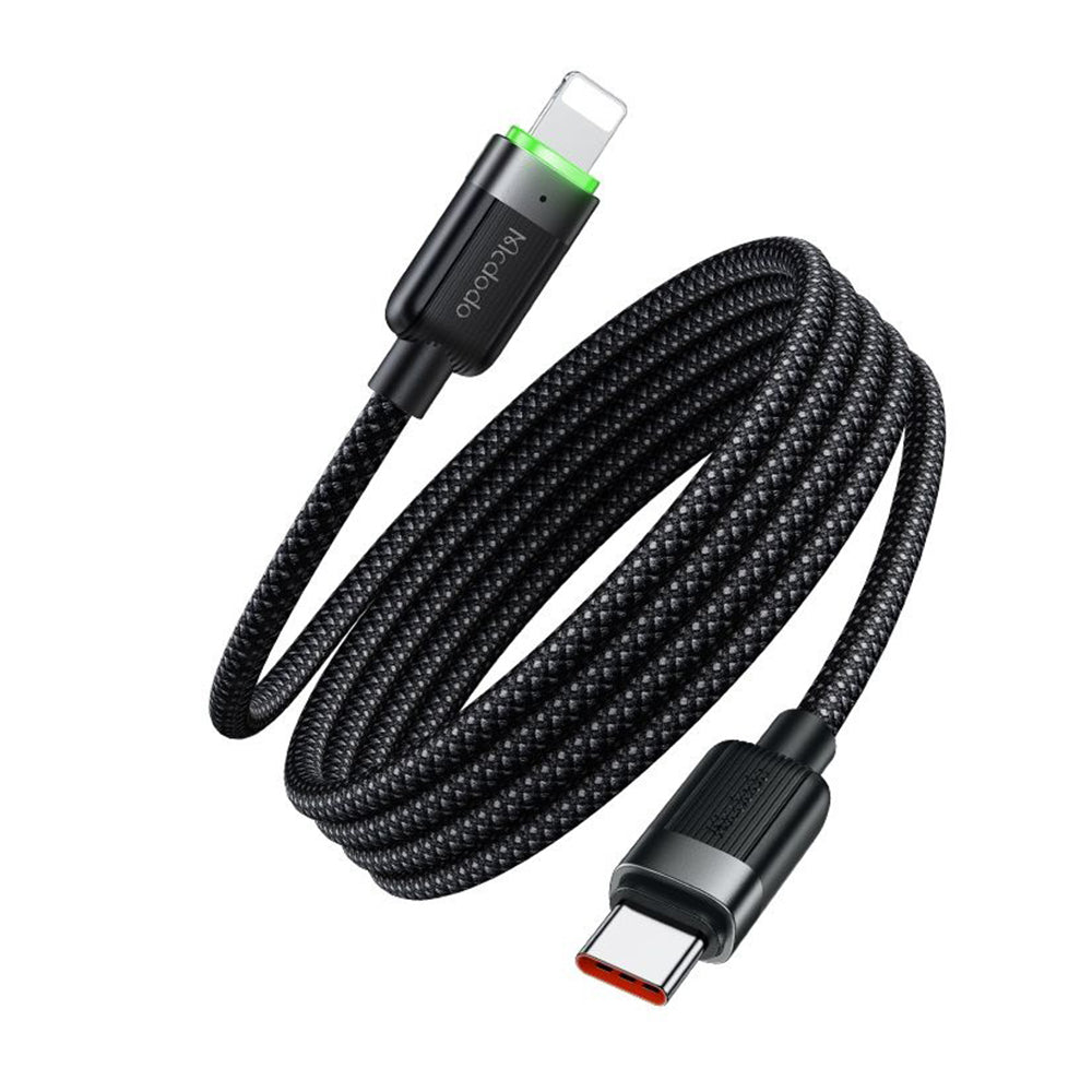 Dátový a nabíjací kábel USB-C - Lightning McDodo CA-2010 Self Winding, 36W, 1.2m, čierny