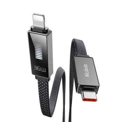 USB-C to Lightning McDodo CA-4960 Rythm Display Data and Charging Cable, 36W, 1.2m, Black