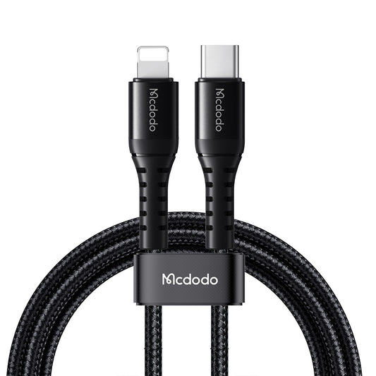 Dátový a nabíjací kábel USB-C - Lightning McDodo CA-5631, 36W, 1m, čierny