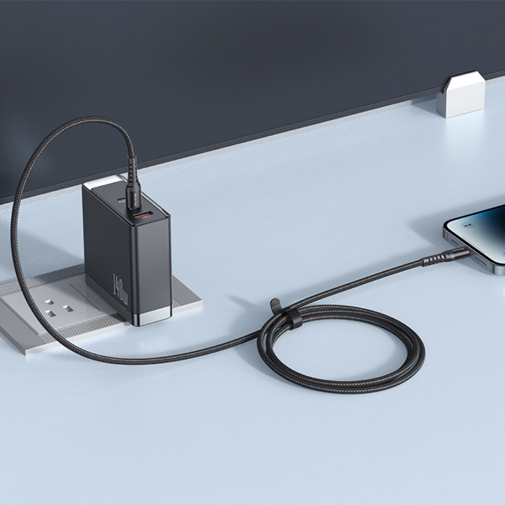 Dátový a nabíjací kábel USB-C - Lightning McDodo CA-5631, 36W, 1m, čierny