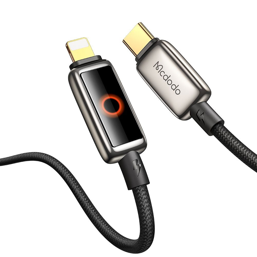 Dátový a nabíjací kábel USB-C - Lightning McDodo CA-6670 Auto Power Off, 36W, 1.2m, čierny
