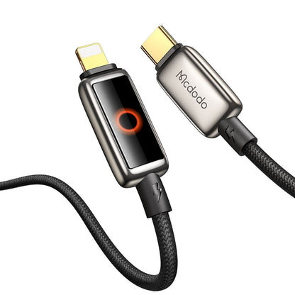 Dátový a nabíjací kábel USB-C - Lightning McDodo CA-6670 Auto Power Off, 36W, 1.2m, čierny