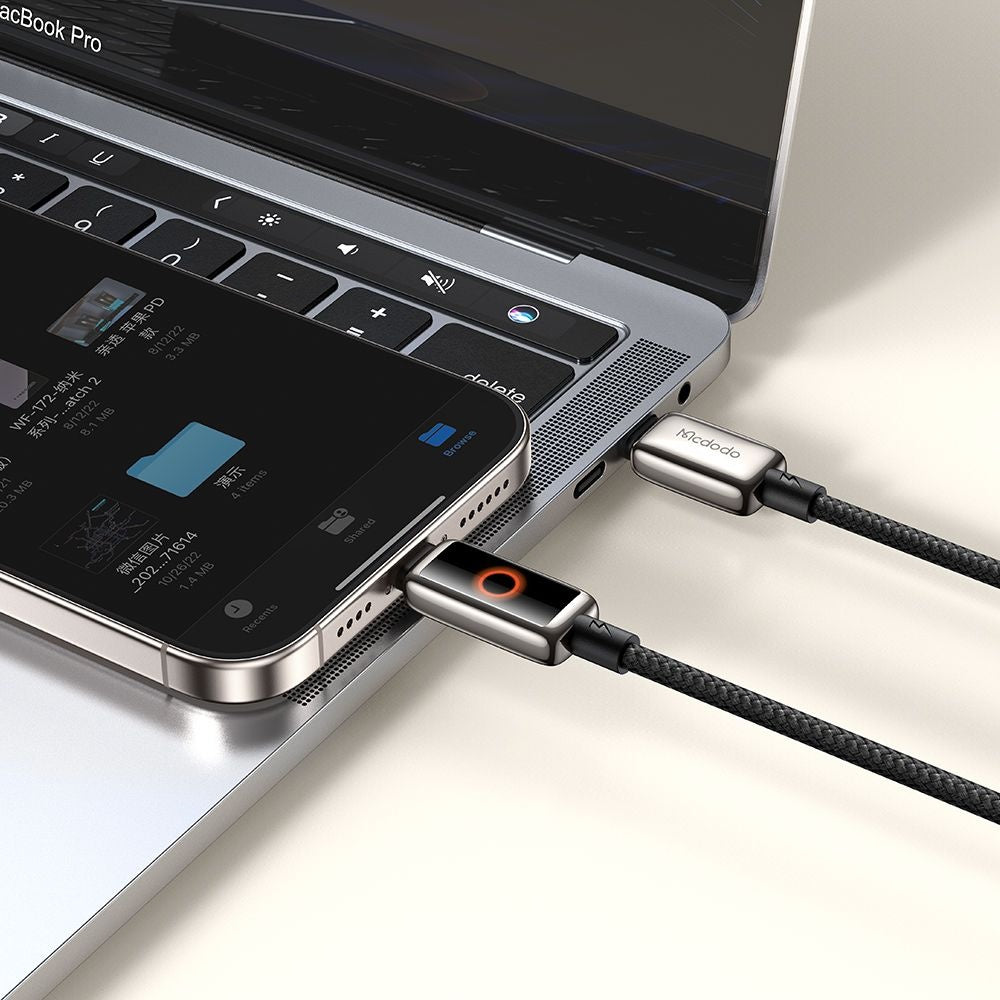 Dátový a nabíjací kábel USB-C - Lightning McDodo CA-6670 Auto Power Off, 36W, 1.2m, čierny