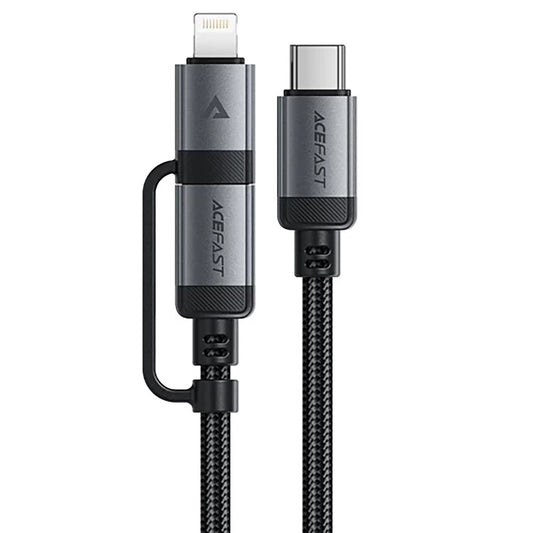 Dátový a nabíjací kábel USB-C - Lightning / USB-C Acefast C20-01, 60W, 1.2m, čierny