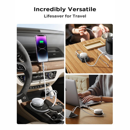 Dátový a nabíjací kábel USB-C / USB-A - USB-C / Lightning Lisen, 60W, 1m, biely YL0123030001