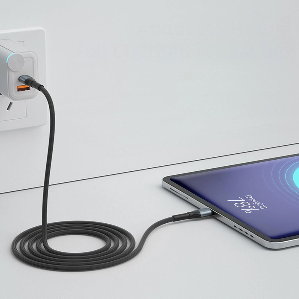 USB-C dátový a nabíjací kábel - USB-C 3MK Hyper N, 240W, 2m, čierny