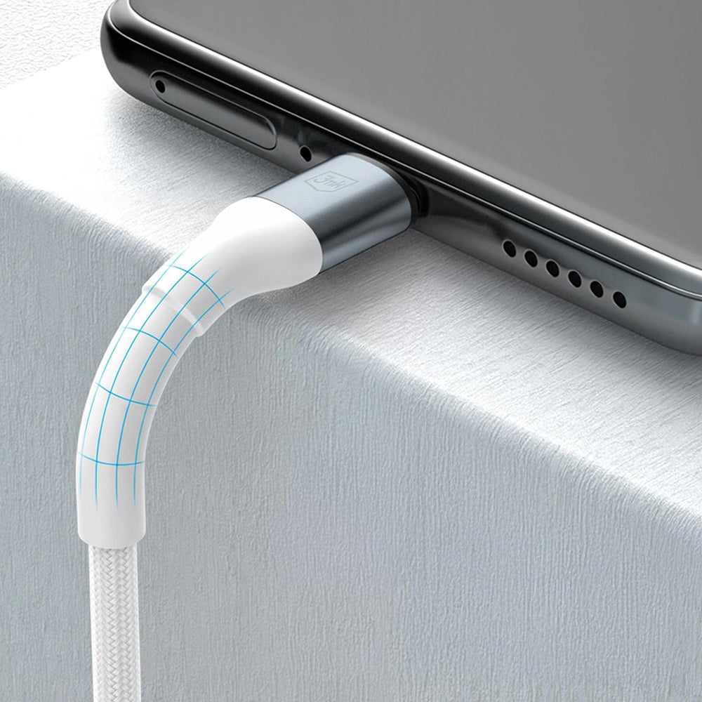 Dátový a nabíjací kábel USB-C - USB-C 3MK Hyper N, 100W, 1m, Biela