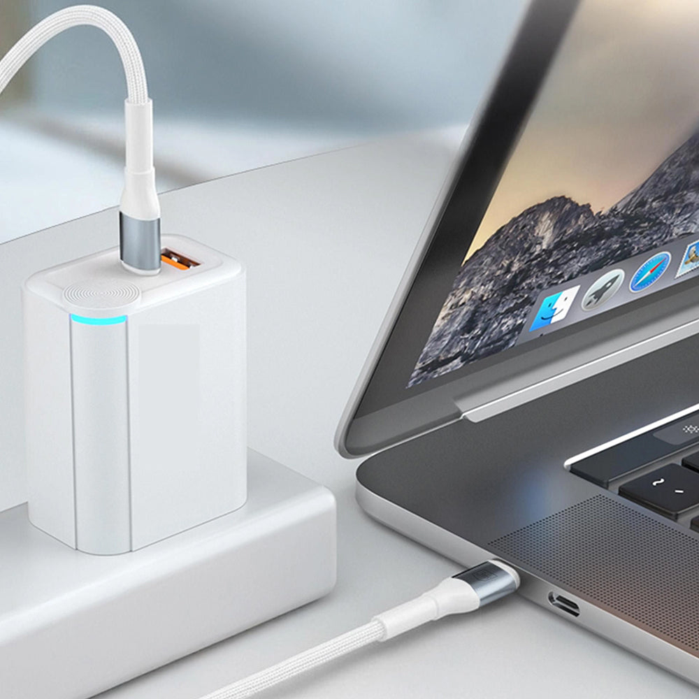 Dátový a nabíjací kábel USB-C - USB-C 3MK Hyper N, 100W, 1m, Biela