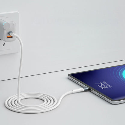 Dátový a nabíjací kábel USB-C - USB-C 3MK Hyper N, 60W, 1m, Biela