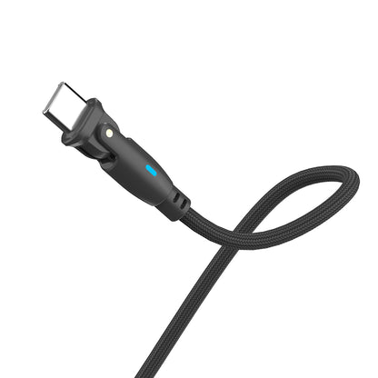 USB-C dátový a nabíjací kábel - USB-C 3MK Hyper N Angled, 100W, 1m, čierny