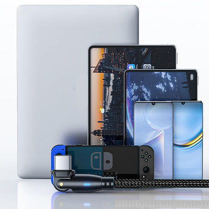 USB-C dátový a nabíjací kábel - USB-C 3MK Hyper N Angled, 100W, 1m, čierny