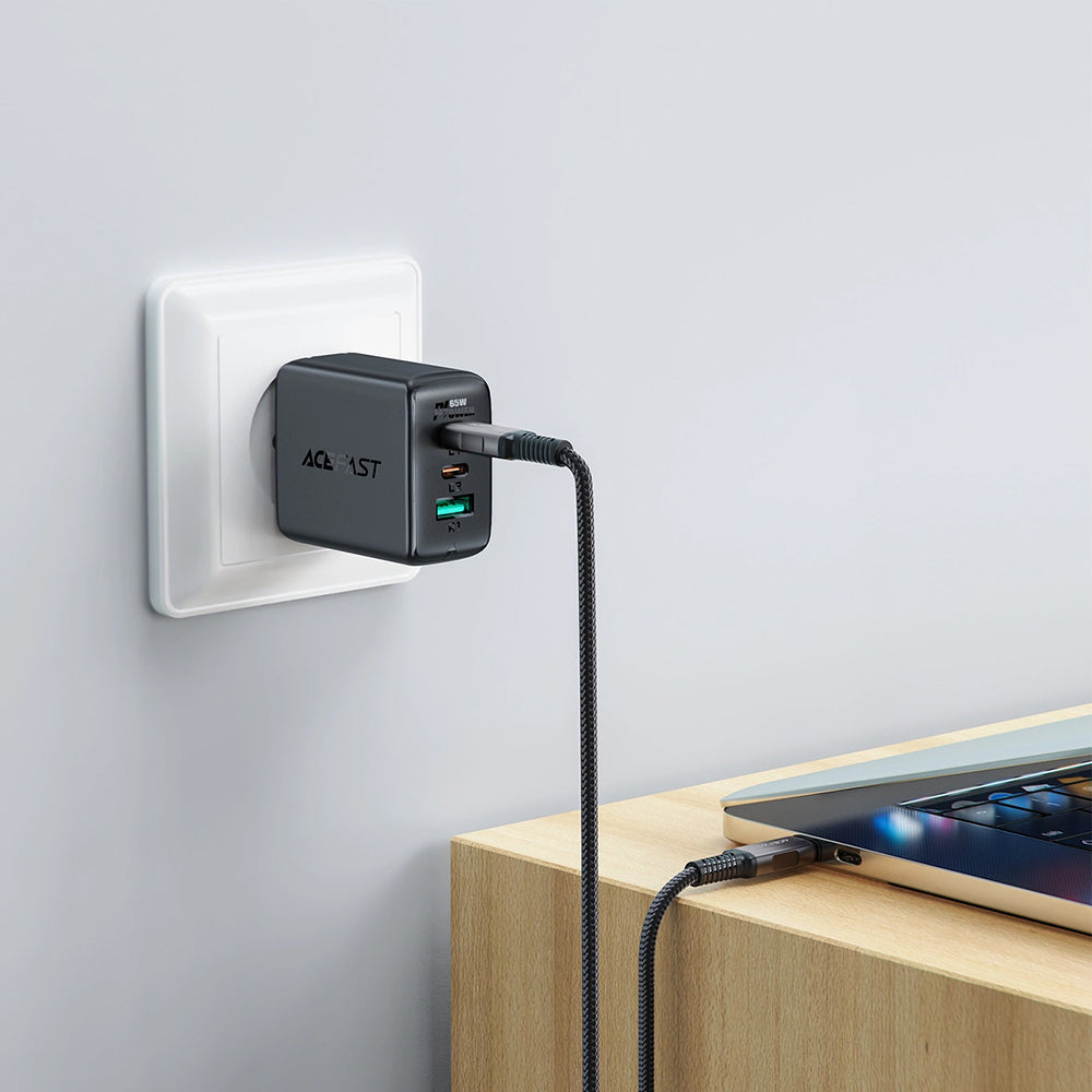 Dátový a nabíjací kábel USB-C - USB-C Acefast C1-09, 240W, 1m, Sivý