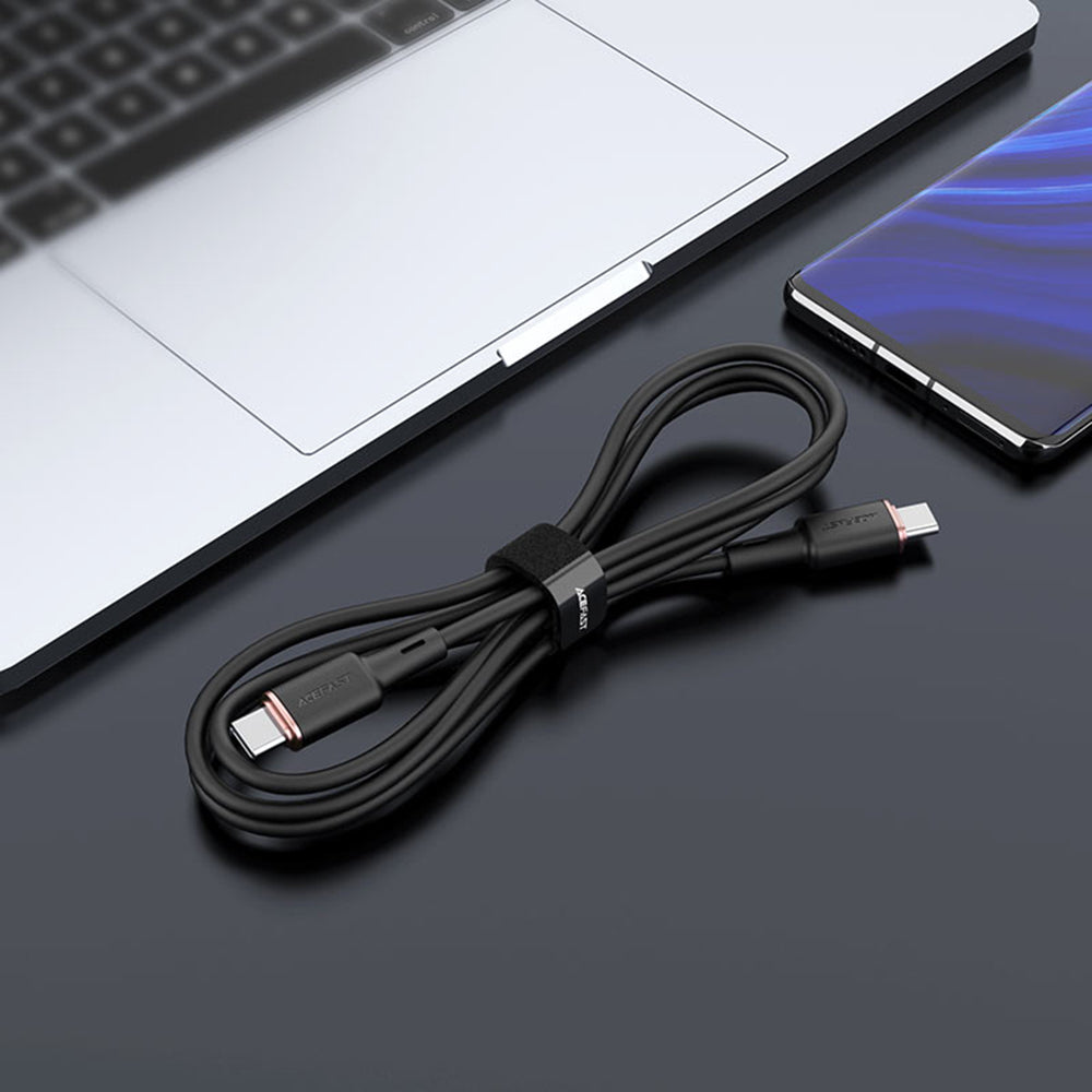 Dátový a nabíjací kábel USB-C - USB-C Acefast C2-03, 60W, 1.2m, čierny