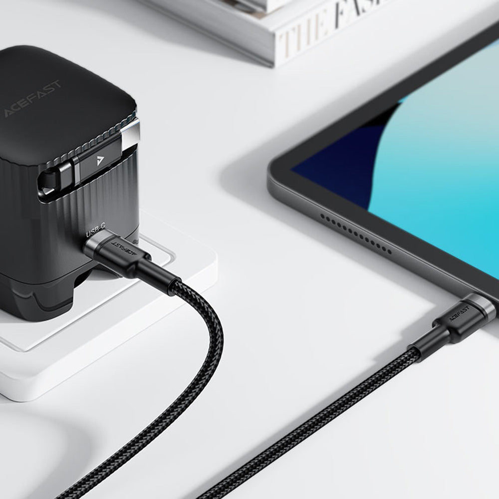 Dátový a nabíjací kábel USB-C - USB-C Acefast C22-03, 60W, 1.2m, čierny