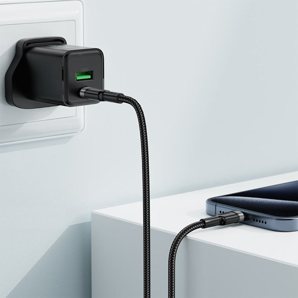 Dátový a nabíjací kábel USB-C - USB-C Acefast C22-03, 60W, 1.2m, čierny