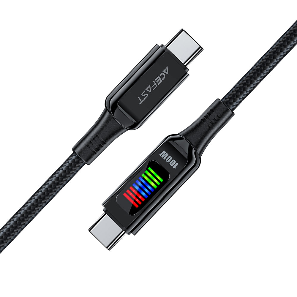 Dátový a nabíjací kábel USB-C - USB-C Acefast C7-03, 100W, 1.2m, čierny