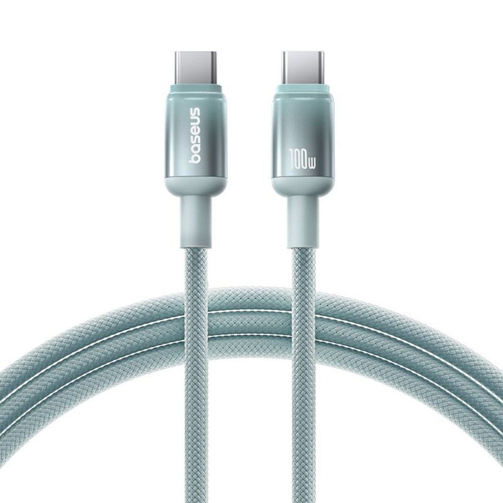 Dátový a nabíjací kábel USB-C - USB-C Baseus Discolor, 100W, 1m, Modro Zelený E0420702