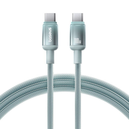 Dátový a nabíjací kábel USB-C - USB-C Baseus Discolor, 100W, 1m, Modro Zelený E0420702