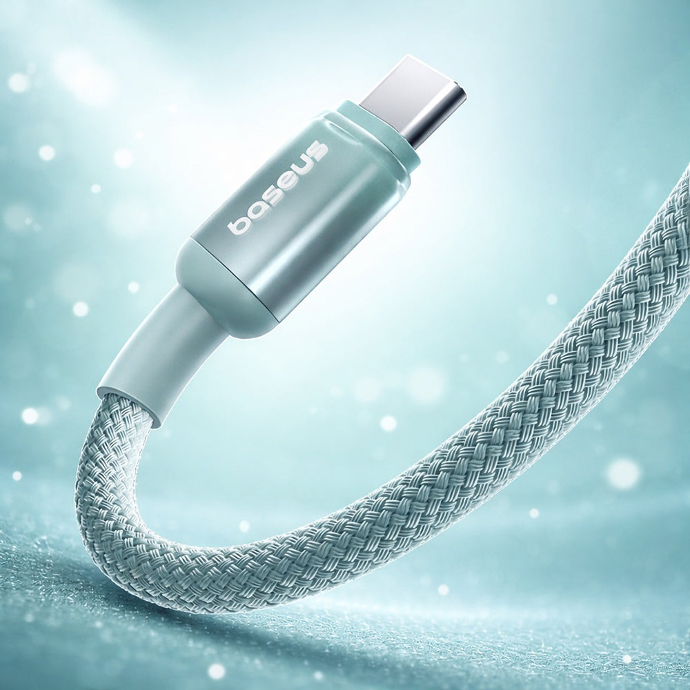 Dátový a nabíjací kábel USB-C - USB-C Baseus Discolor, 100W, 1m, Modro Zelený E0420702