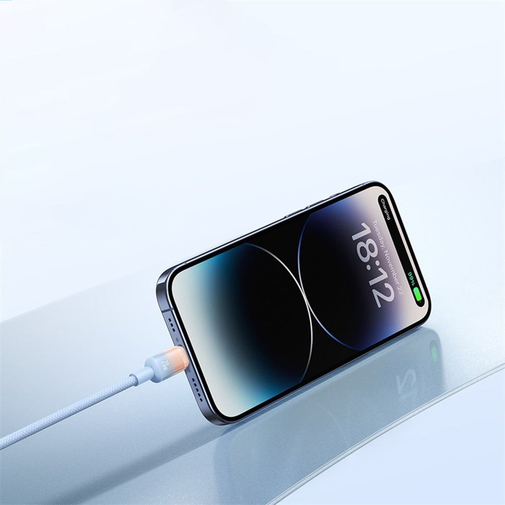 Dátový a nabíjací kábel USB-C - USB-C Baseus Discolor, 100W, 1m, Modro Zelený E0420702