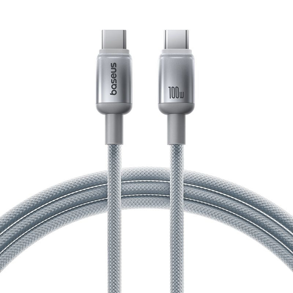 Dátový a nabíjací kábel USB-C - USB-C Baseus Discolor, 100W, 1m, Strieborný E0420701