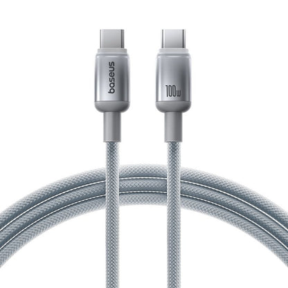 Dátový a nabíjací kábel USB-C - USB-C Baseus Discolor, 100W, 1m, Strieborný E0420701