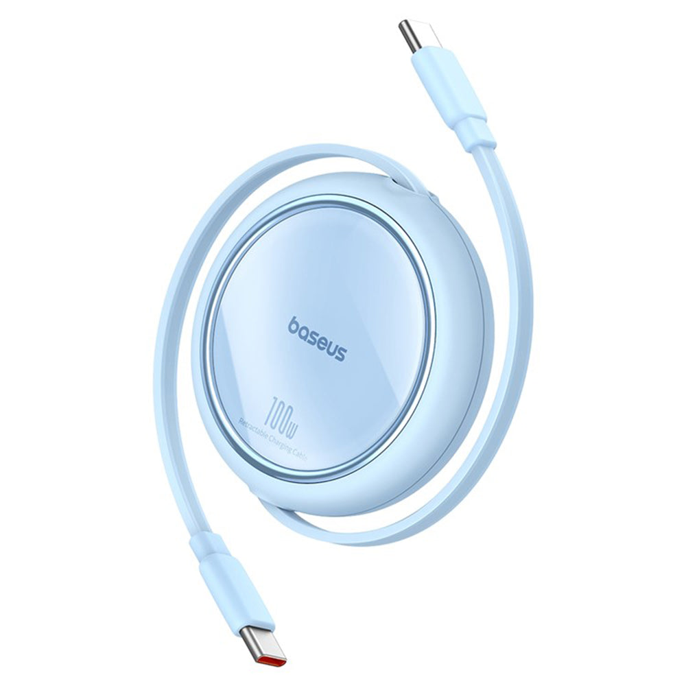 Dátový a nabíjací kábel USB-C - USB-C Baseus Free2Draw Mini Retractable, 100W, 1m, Modrý P10364500311-00