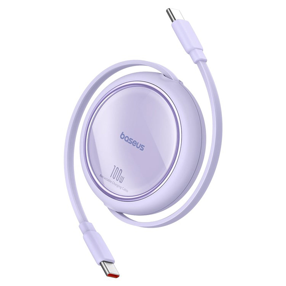 Dátový a nabíjací kábel USB-C - USB-C Baseus Free2Draw Mini Retractable, 100W, 1m, Fialový P10364500511-00