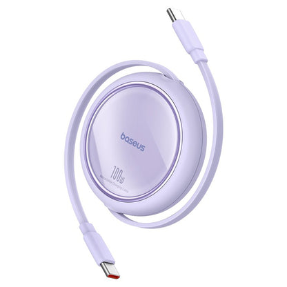 Dátový a nabíjací kábel USB-C - USB-C Baseus Free2Draw Mini Retractable, 100W, 1m, Fialový P10364500511-00