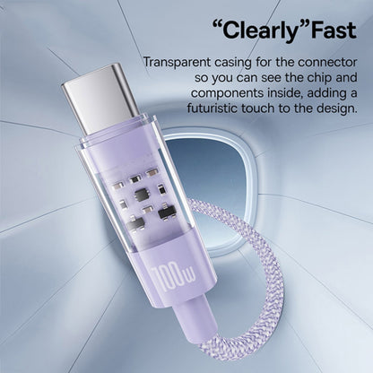 Dátový a nabíjací kábel USB-C - USB-C Baseus Gem, 100W, 1m, Fialový P10373000511-00