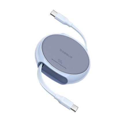 Dátový a nabíjací kábel USB-C - USB-C Baseus Pathfinder Retractable, 100W, 1m, Modrý P10368400311-00