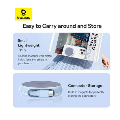 Dátový a nabíjací kábel USB-C - USB-C Baseus Pathfinder Retractable, 100W, 1m, Modrý P10368400311-00