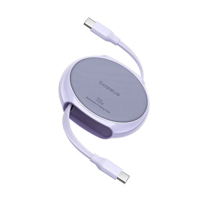 Dátový a nabíjací kábel USB-C - USB-C Baseus Pathfinder Retractable, 100W, 1m, Fialový P10368400511-00