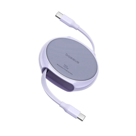 Dátový a nabíjací kábel USB-C - USB-C Baseus Pathfinder Retractable, 100W, 1m, Fialový P10368400511-00