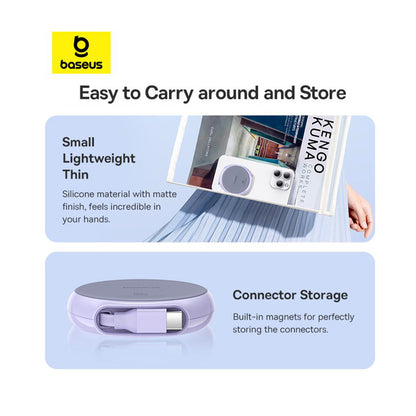 Dátový a nabíjací kábel USB-C - USB-C Baseus Pathfinder Retractable, 100W, 1m, Fialový P10368400511-00