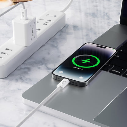 Dátový a nabíjací kábel USB-C - USB-C Blueo, 100W, 2m, Biela