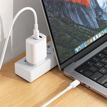 Dátový a nabíjací kábel USB-C - USB-C Borofone BX110 Beneficio, 60W, 1m, Biela