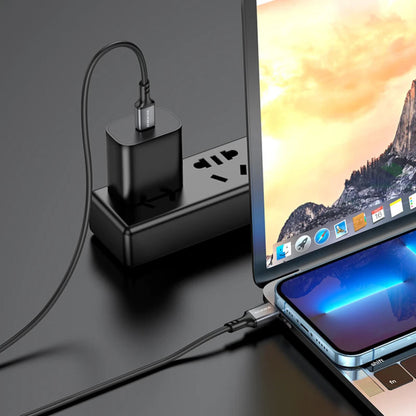 Dátový a nabíjací kábel USB-C - USB-C Borofone BX83, 60W, 1m, čierny
