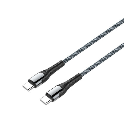 Dátový a nabíjací kábel USB-C - USB-C ColorWay CW-CBPDCC040, 65W, 1m, Sivý