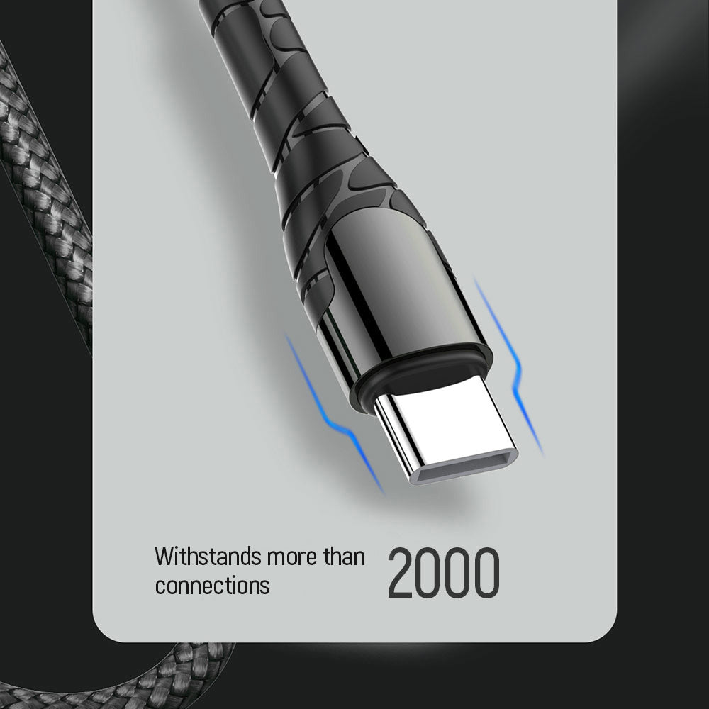 Dátový a nabíjací kábel USB-C - USB-C ColorWay CW-CBPDCC040, 65W, 1m, Sivý