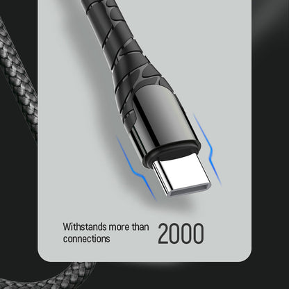 Dátový a nabíjací kábel USB-C - USB-C ColorWay CW-CBPDCC040, 65W, 1m, Sivý