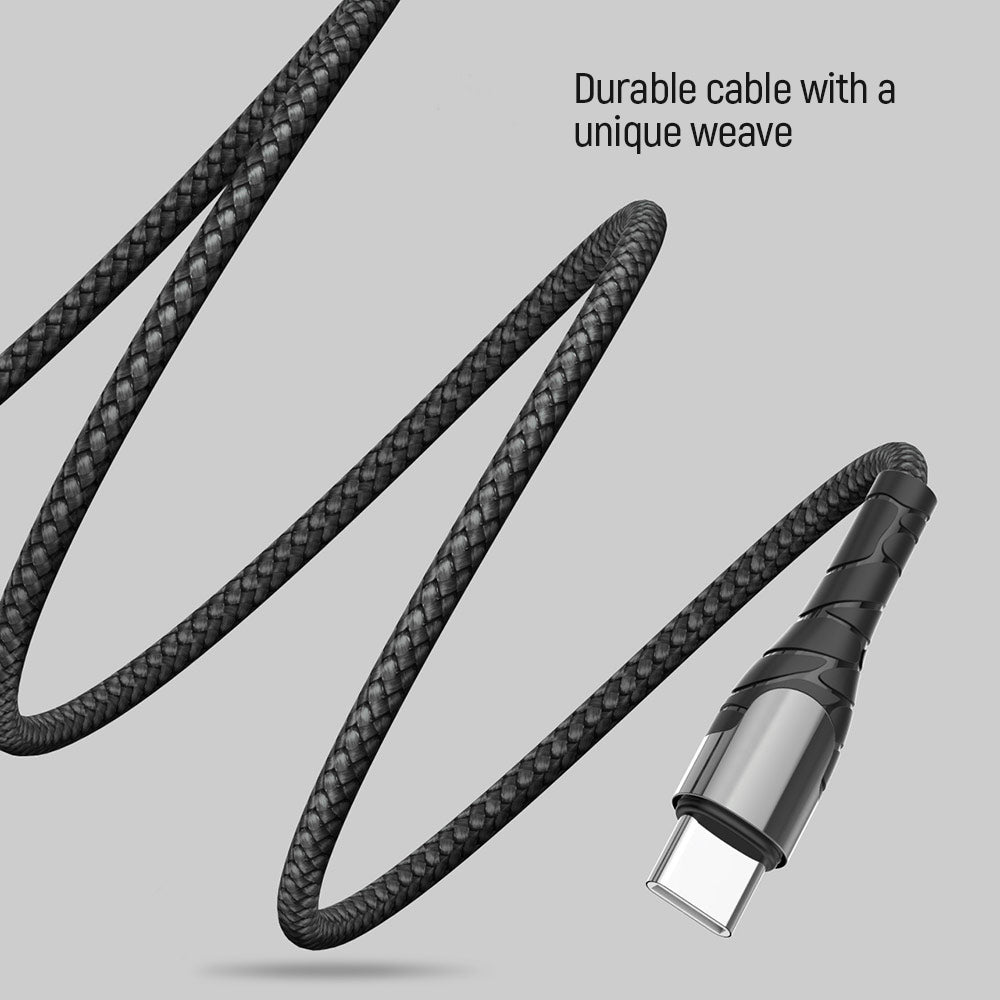 Dátový a nabíjací kábel USB-C - USB-C ColorWay CW-CBPDCC040, 65W, 1m, Sivý