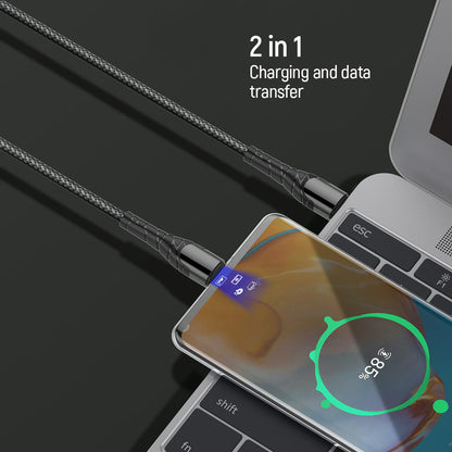 Dátový a nabíjací kábel USB-C - USB-C ColorWay CW-CBPDCC040, 65W, 1m, Sivý