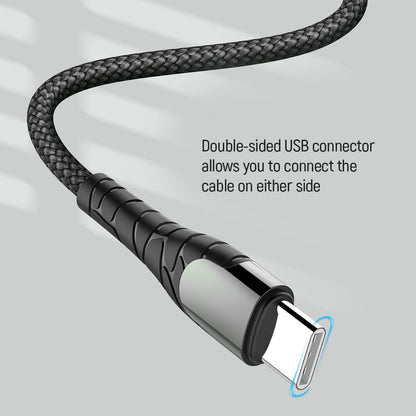 Dátový a nabíjací kábel USB-C - USB-C ColorWay CW-CBPDCC040, 65W, 1m, Sivý