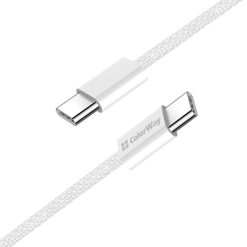 Dátový a nabíjací kábel USB-C - USB-C ColorWay CW-CBPDCC061, 60W, 1m, sivý