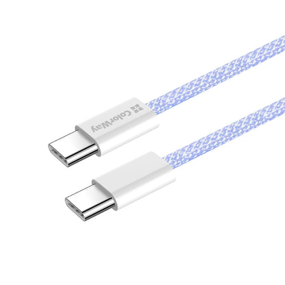 Dátový a nabíjací kábel USB-C - USB-C ColorWay CW-CBPDCC061, 60W, 1m, Fialový