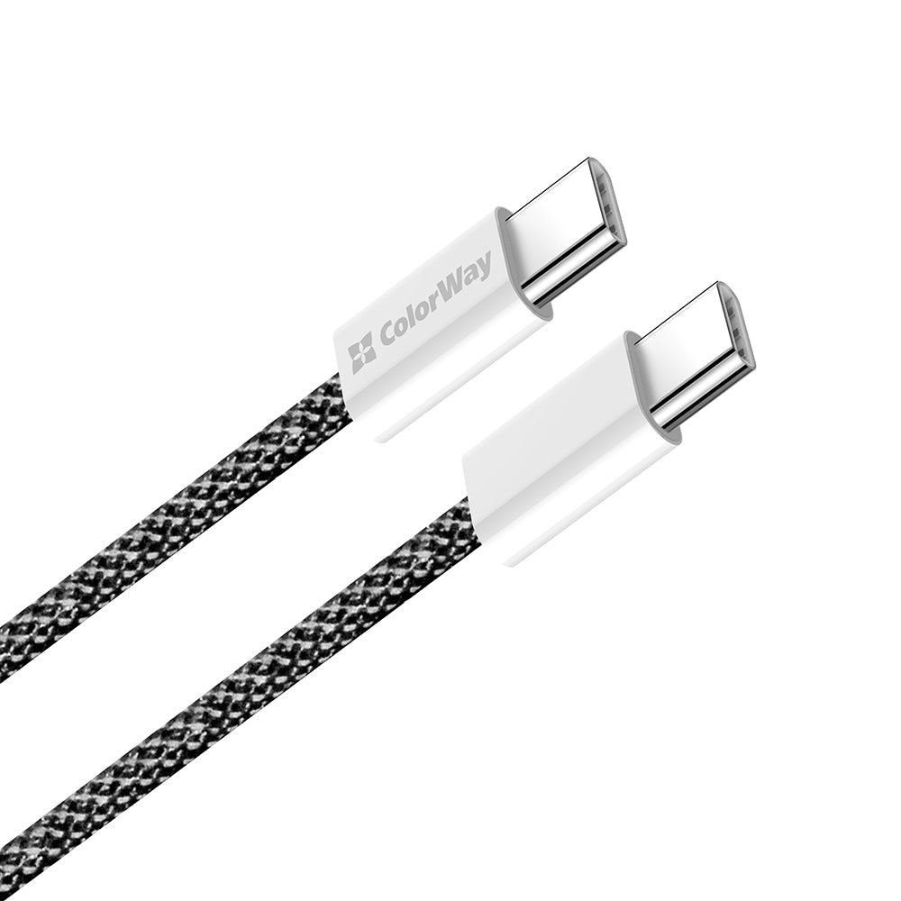 Dátový a nabíjací kábel USB-C - USB-C ColorWay CW-CBPDCC061, 60W, 1m, čierny
