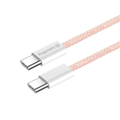 Dátový a nabíjací kábel USB-C - USB-C ColorWay CW-CBPDCC061, 60W, 1m, Ružový