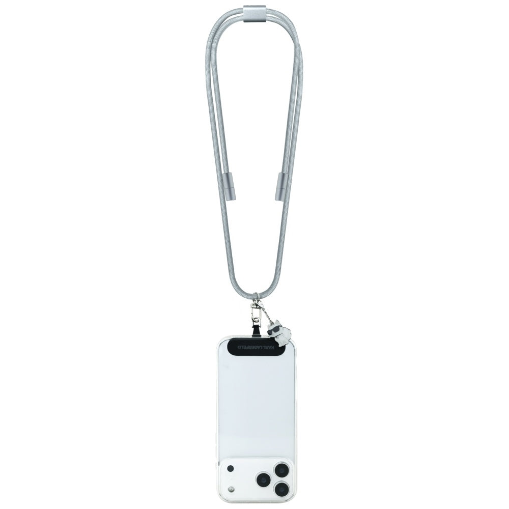 Dátový a nabíjací kábel USB-C - USB-C Karl Lagerfeld Choupette Charm, 100W, 1,5m, Sivý