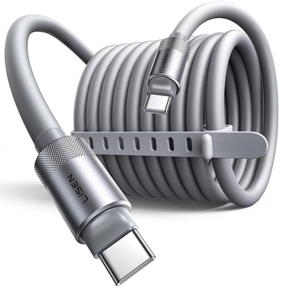 Dátový a nabíjací kábel USB-C - USB-C Lisen L115, 100W, 3m, sivý YL0126010031